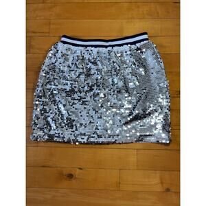 NWT Rockets of Awesome children's silver sequin mini skirt Girls size 8